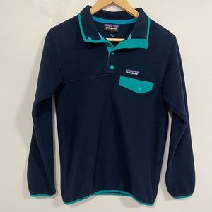 Patagonia Synchilla Snap Pullover Navy/Turquoise XS